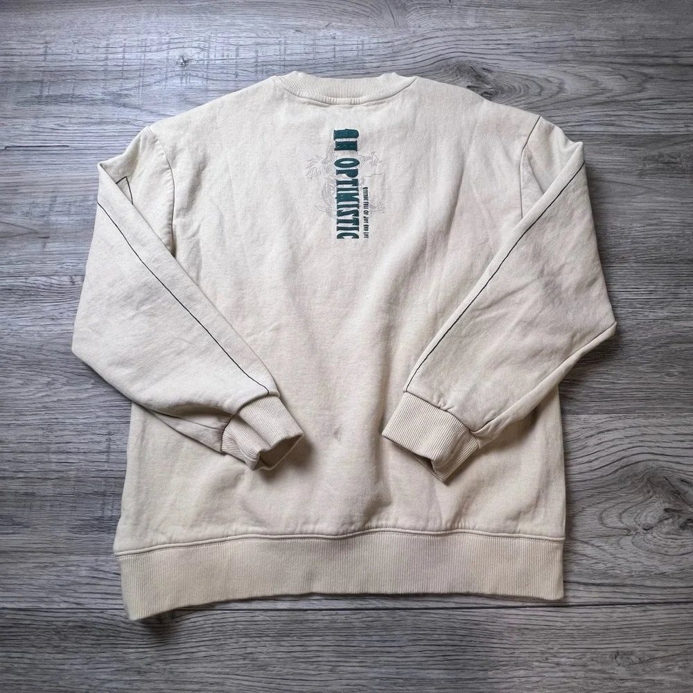 Unbranded‎ Dragon Graphic Sweatshirt Unisex L Cream An Optimistic Streetwear